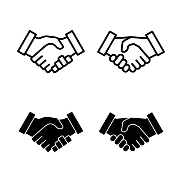 Icons Für Den Handschlag Handschlag Zeichen Und Symbol Kontaktvereinbarung — Stockvektor