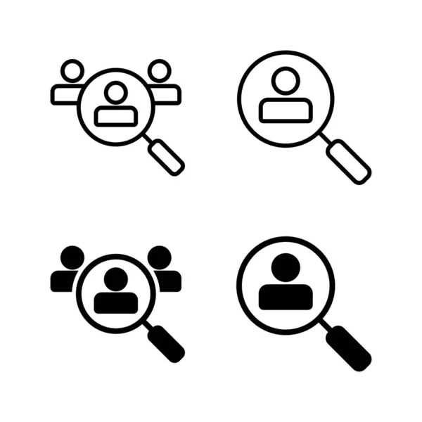 Die Einstellung Von Icons Vektor Suchen Sie Stellenausschreibung Zeichen Und — Stockvektor
