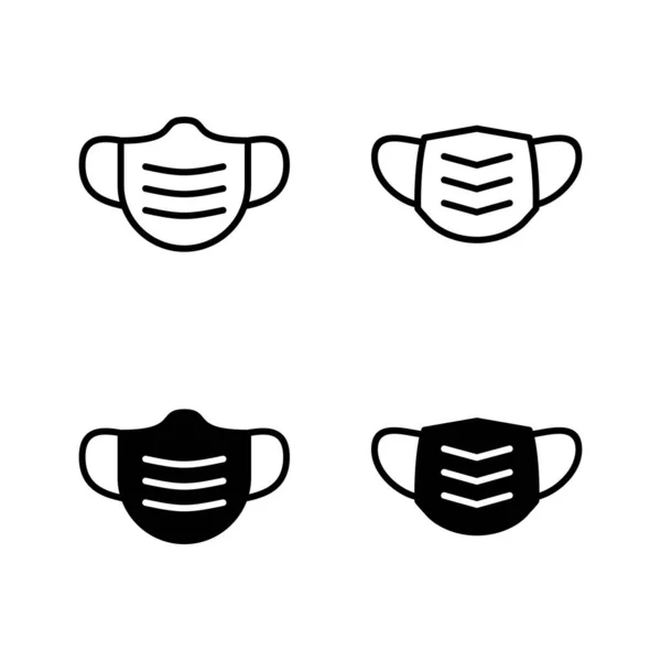 Máscara Iconos Vector Signo Símbolo Máscara Médica Hombre Cara Con — Archivo Imágenes Vectoriales