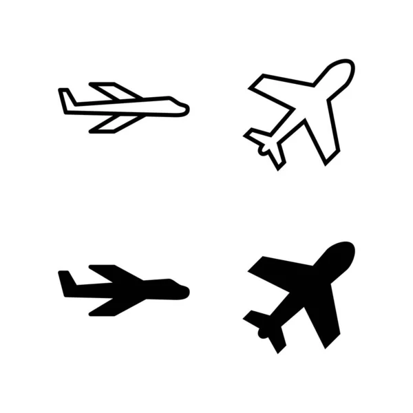 Ikony Samolotów Wektor Znak Symbol Samolotu Symbol Transportu Lotniczego Znak — Wektor stockowy