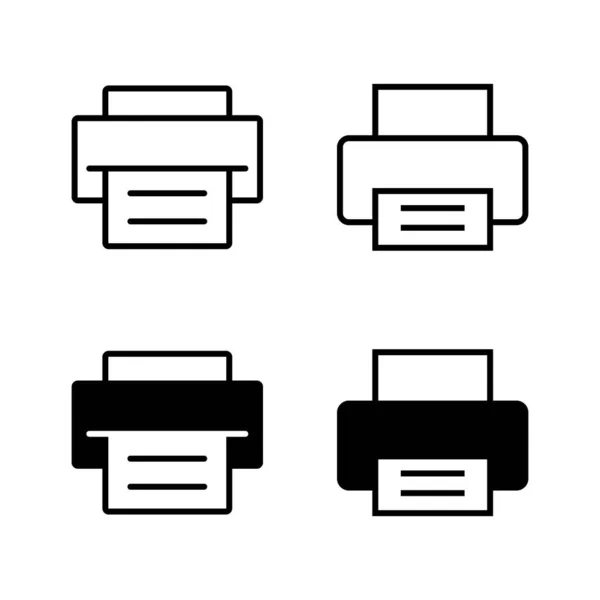 Iconos Impresión Vector Signo Símbolo Impresora — Vector de stock