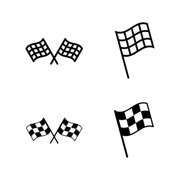 Ikony Flagi Wyścigowej Wektor Znak Flagi Wyścigu Symbol Checkered Wyścigi — Wektor stockowy