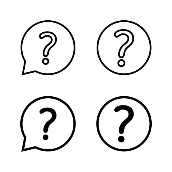 Vettore Delle Icone Delle Domande Segno Simbolo Del Punto Interrogativo — Vettoriale Stock