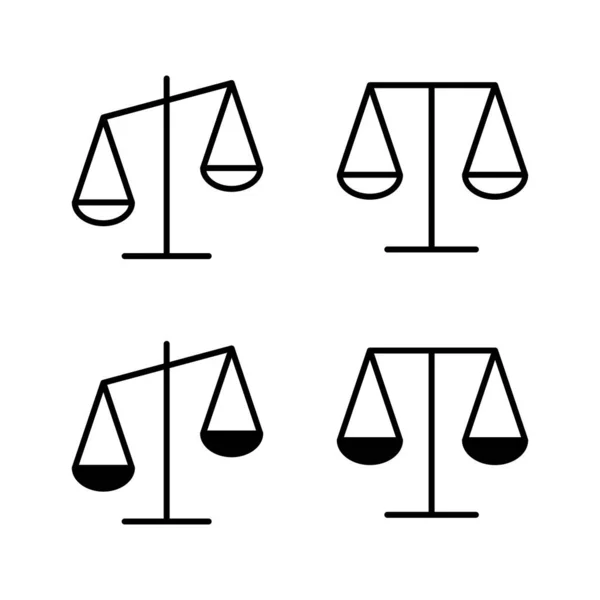Escalas Iconos Vector Icono Escala Legal Señal Símbolo Justicia — Archivo Imágenes Vectoriales