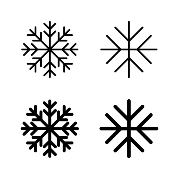 Icone Della Neve Vettore Segno Simbolo Del Fiocco Neve — Vettoriale Stock
