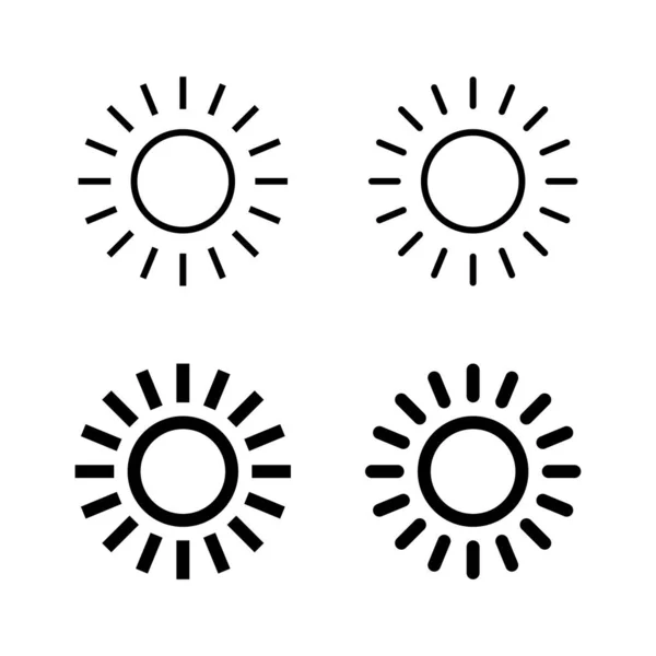 Icônes Solaires Vecteur Signe Symbole Luminosité — Image vectorielle