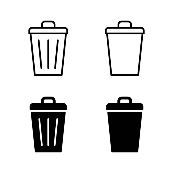 Trash Symbole Vektor Mülleimer Symbol Zeichen Und Symbol Löschen — Stockvektor