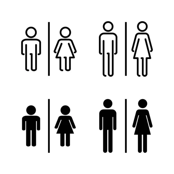 厕所图标矢量 女孩和男孩的洗手间标志和符号 浴室标志 — 图库矢量图片