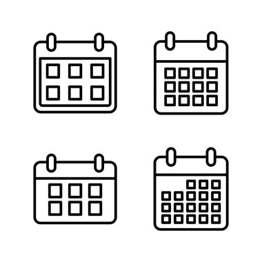 Takvim simgesi vektörü. Takvim işareti ve sembol. Simge simgesini ayarla