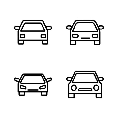 Araba ikonu vektörü. Araba işareti ve sembol. küçük sedan