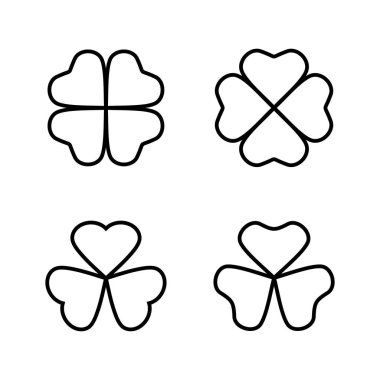 Yonca simgesi vektörü. Yonca işareti ve sembol. dört yapraklı yonca simgesi.