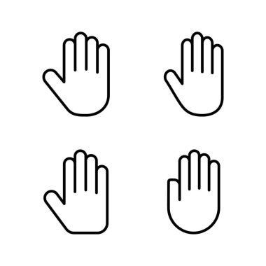 El simgesi vektörü. El işareti ve sembol. Avuç