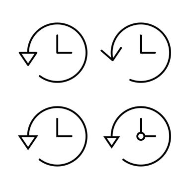 Tarih simgesi vektörü. Son olay geçmişi işareti ve simgesi