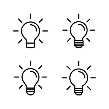 Lamba simgesi vektörü. Ampul işareti ve sembol. fikir sembolü.
