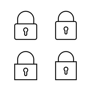 Simge vektörünü kilitle. Asma kilit işareti ve sembol. Şifreleme simgesi. Güvenlik sembolü