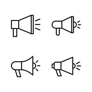 Megafon ikon vektörü. Hoparlör işareti ve sembol