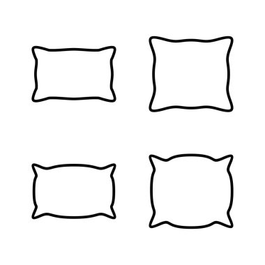 Yastık simgesi vektörü. Yastık işareti ve sembol. Rahat yumuşacık yastık.
