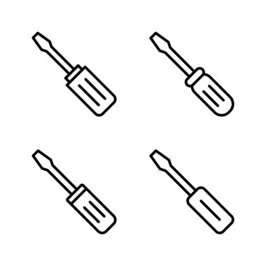 Tornavida simgesi vektörü. Araçlar işareti ve sembol
