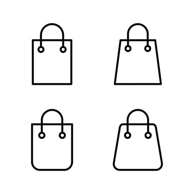 Alışveriş poşeti ikon vektörü. Alışveriş işareti ve sembol