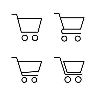Alışveriş ikonu vektörü. Alışveriş arabası işareti ve sembol. Trolley simgesi