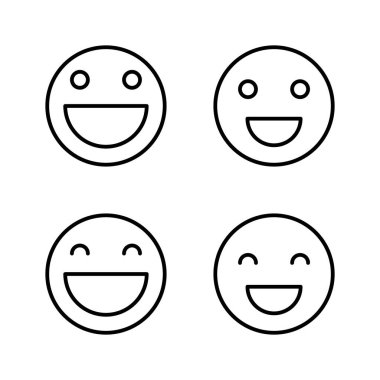 Gülümse ikon vektörü. Gülümseme simgesi. Geribildirim işareti ve sembol