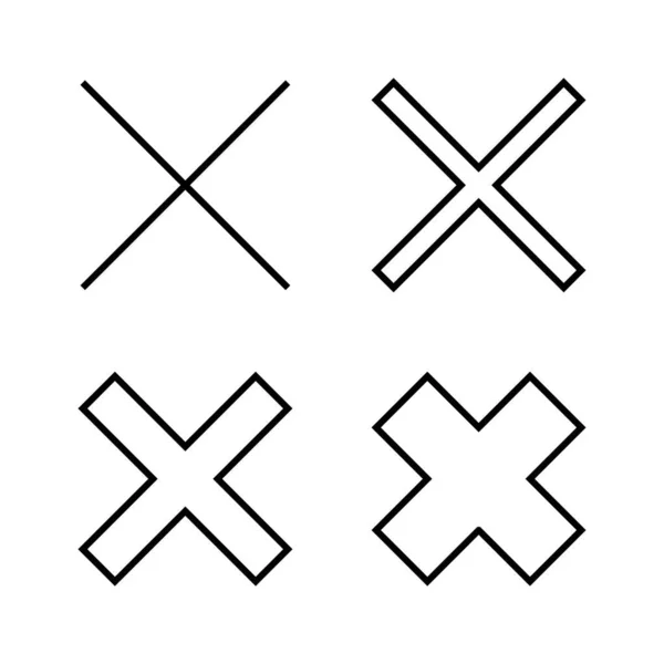 Fermer Icône Vecteur Supprimer Signe Symbole Croix Signe — Image vectorielle