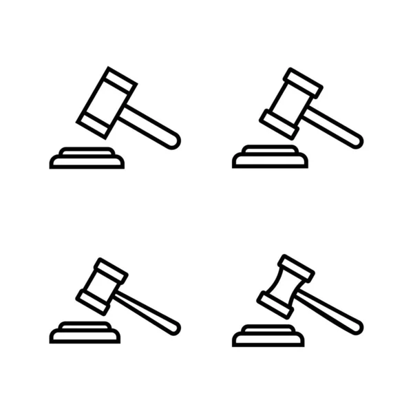 Gavel Wektor Ikony Znak Symbol Młotka Sędziego Ikona Prawa Młot — Wektor stockowy