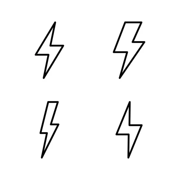 Ikona Pioruna Znak Symbol Elektryczny Ikona Mocy Znak Energetyczny — Wektor stockowy