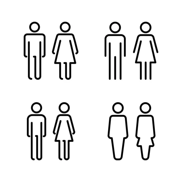 Vettore Icone Uomo Donna Segno Simbolo Maschile Femminile Ragazze Ragazzi — Vettoriale Stock