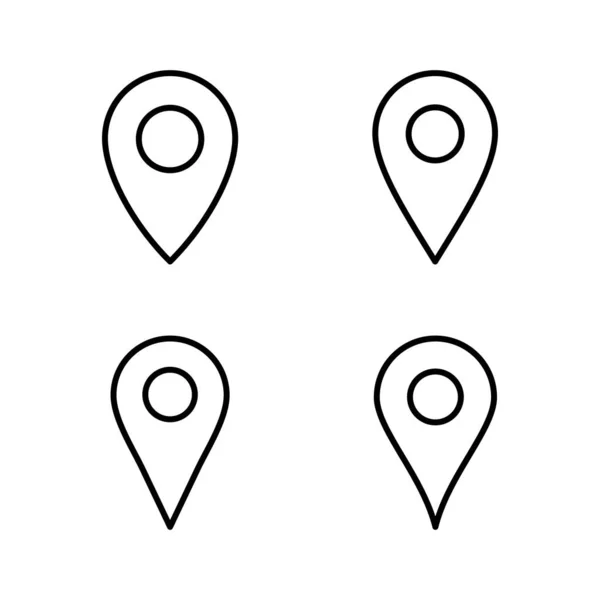 Pin Vector Icono Signo Ubicación Símbolo Icono Destino Pin Mapa — Archivo Imágenes Vectoriales