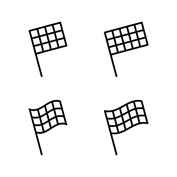 Drapeau Course Icône Vecteur Signe Drapeau Course Symbole Checkered Icône — Image vectorielle
