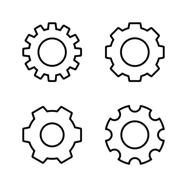 Configurando Vetor Ícone Sinal Engrenagem Símbolo Sinal Engrenagem —  Vetores de Stock