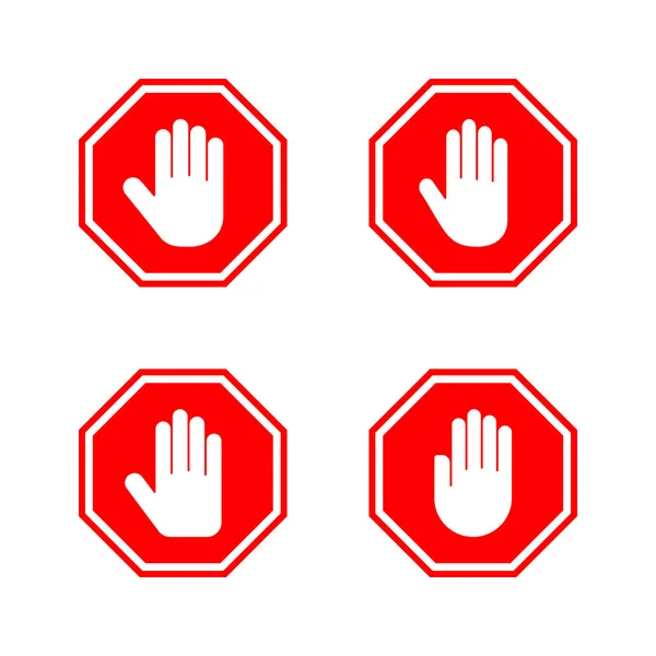 Stop Icoon Vector Stop Het Verkeersbord Handstopteken Symbool Stop Het — Stockvector