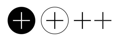 Artı web ve mobil uygulama için simge vektörü. Artı işareti ve sembol ekle