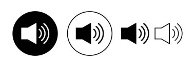 Web ve mobil uygulama için ikon vektörü. Ses düzeyi ve sembol. Hoparlör ikonu. ses sembolü