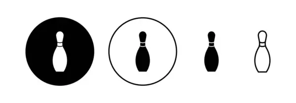 Bowling Icon Vector Web Mobile App Bowling Ball Pin Sign — Archivo Imágenes Vectoriales