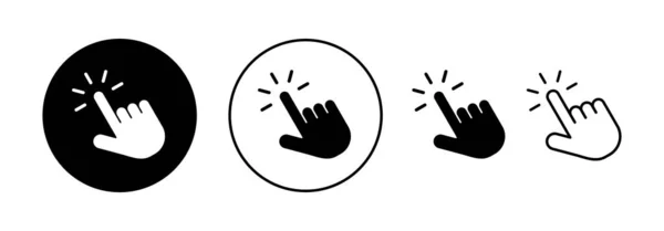 Hand Click Icon Vector Web Mobile App Pointer Sign Symbol — Stok Vektör