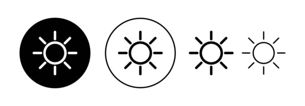 Vecteur Icônes Soleil Pour Application Web Mobile Signe Symbole Luminosité — Image vectorielle