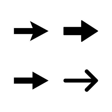 Ok simgesi vektörü. Web tasarımı için ok işareti ve sembol.