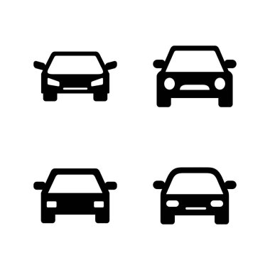 Araba ikonu vektörü. Araba işareti ve sembol. küçük sedan