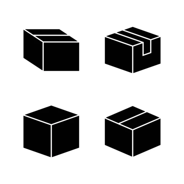 Icono Caja Vector Signo Caja Símbolo Paquete Paquete — Archivo Imágenes Vectoriales