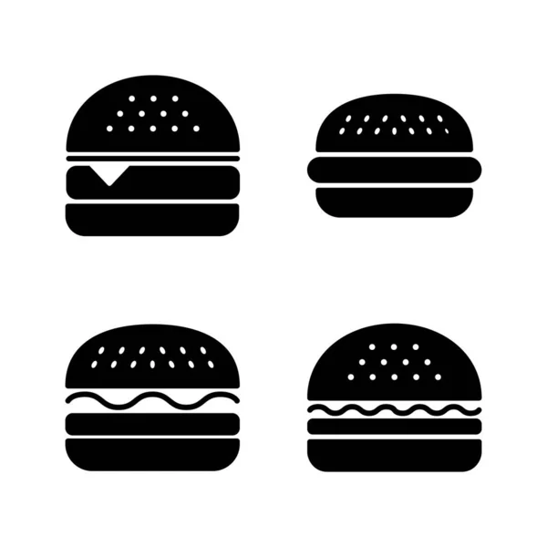 Vettore Icone Hamburger Hamburger Segno Simbolo Hamburger — Vettoriale Stock