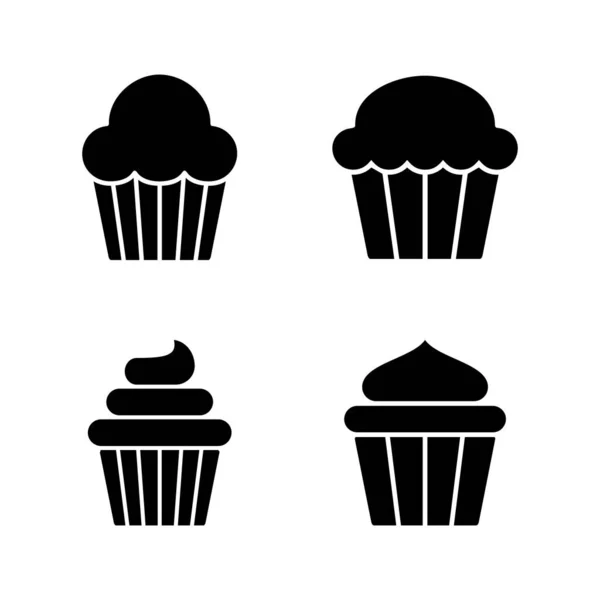 Cup Cake Icon Vektor Vorhanden Tasse Kuchen Zeichen Und Symbol — Stockvektor