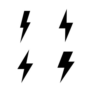 Şimşek simgesi vektörü. Elektrik işareti ve sembol. Güç simgesi. enerji işareti