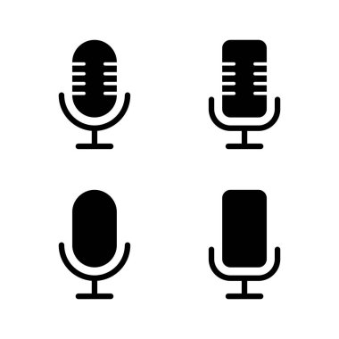 Mikrofon ikon vektörü. Karaoke işareti ve sembol