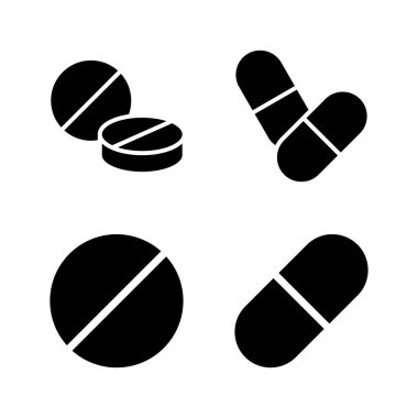 İlaç ikon vektörü. Kapsül simgesi. Uyuşturucu işareti ve sembol