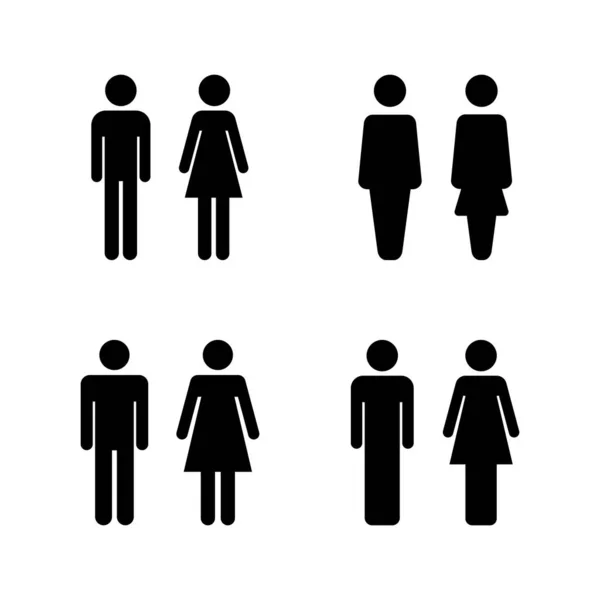 Vettore Icone Uomo Donna Segno Simbolo Maschile Femminile Ragazze Ragazzi — Vettoriale Stock
