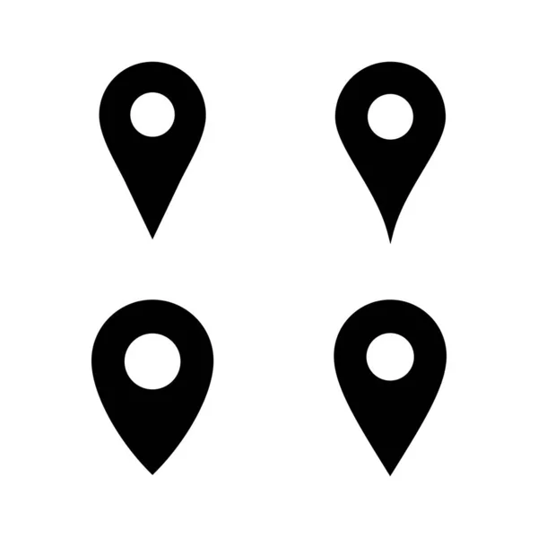 Pin Vector Icono Signo Ubicación Símbolo Icono Destino Pin Mapa — Vector de stock