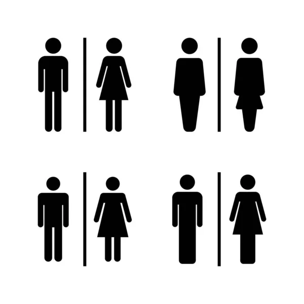 Icône Toilette Vecteur Signe Symbole Des Toilettes Pour Filles Garçons — Image vectorielle