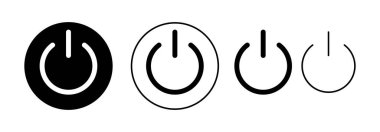 Web ve mobil uygulama için güç simgesi vektörü. Güç Anahtarı işareti ve sembolü. Elektrik gücü.